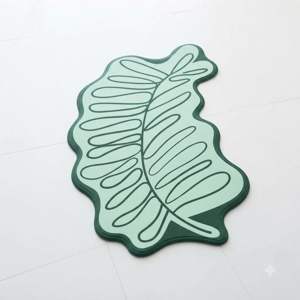 RASI Lifestyle leaf rubber mat mint leaf