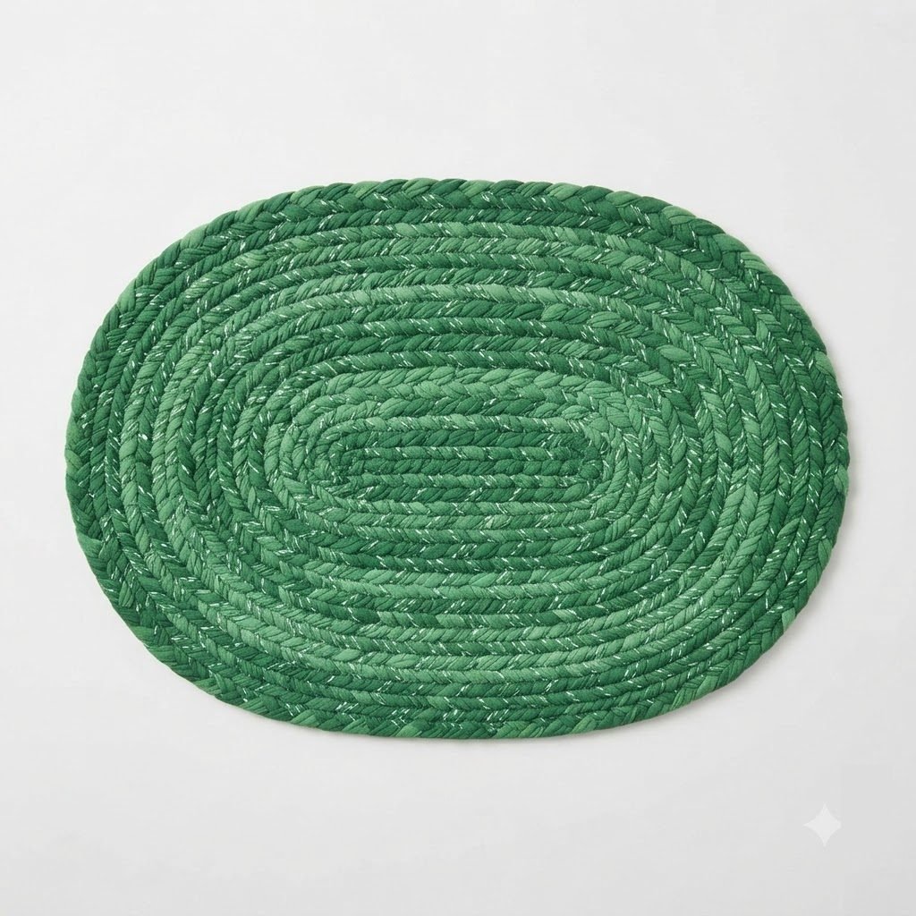 RASI Lifestyle rs004 braided oval mat green