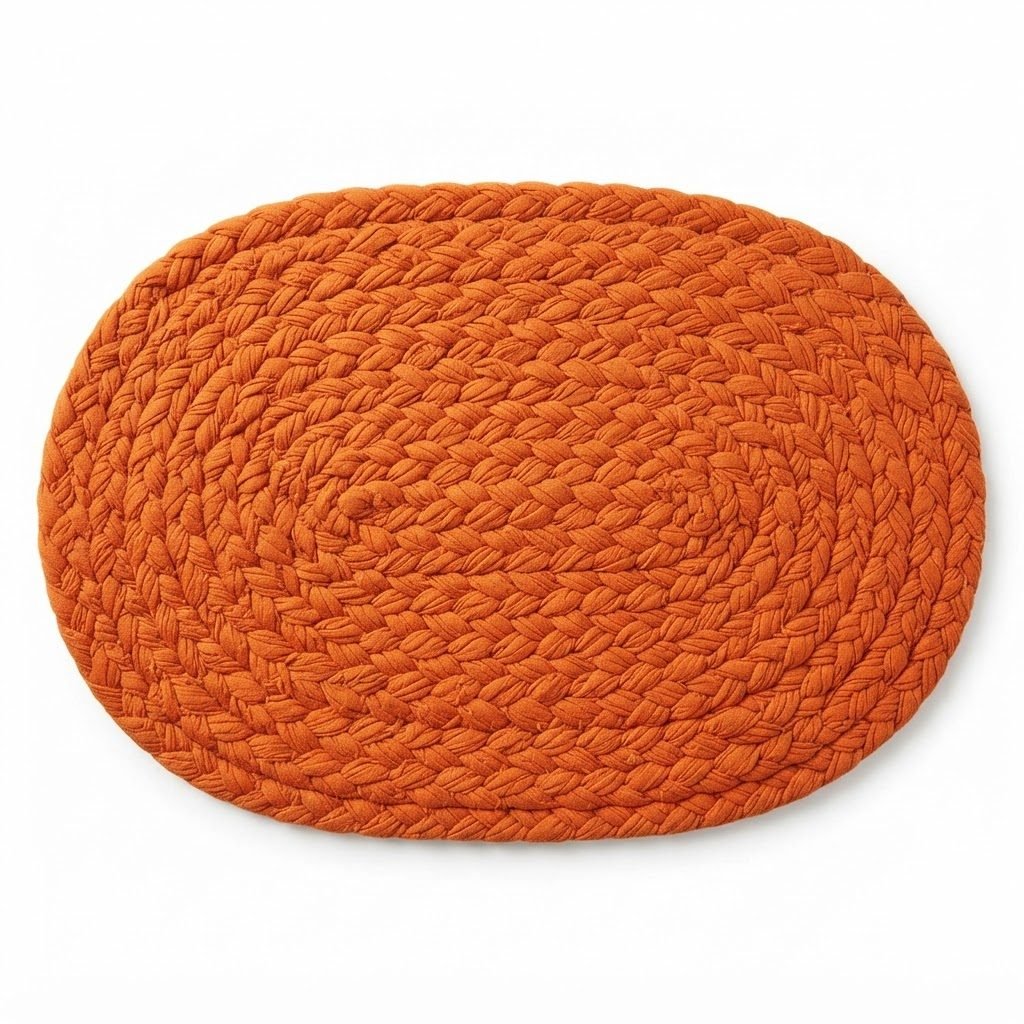 RASI Lifestyle rs004 braided oval mat orange