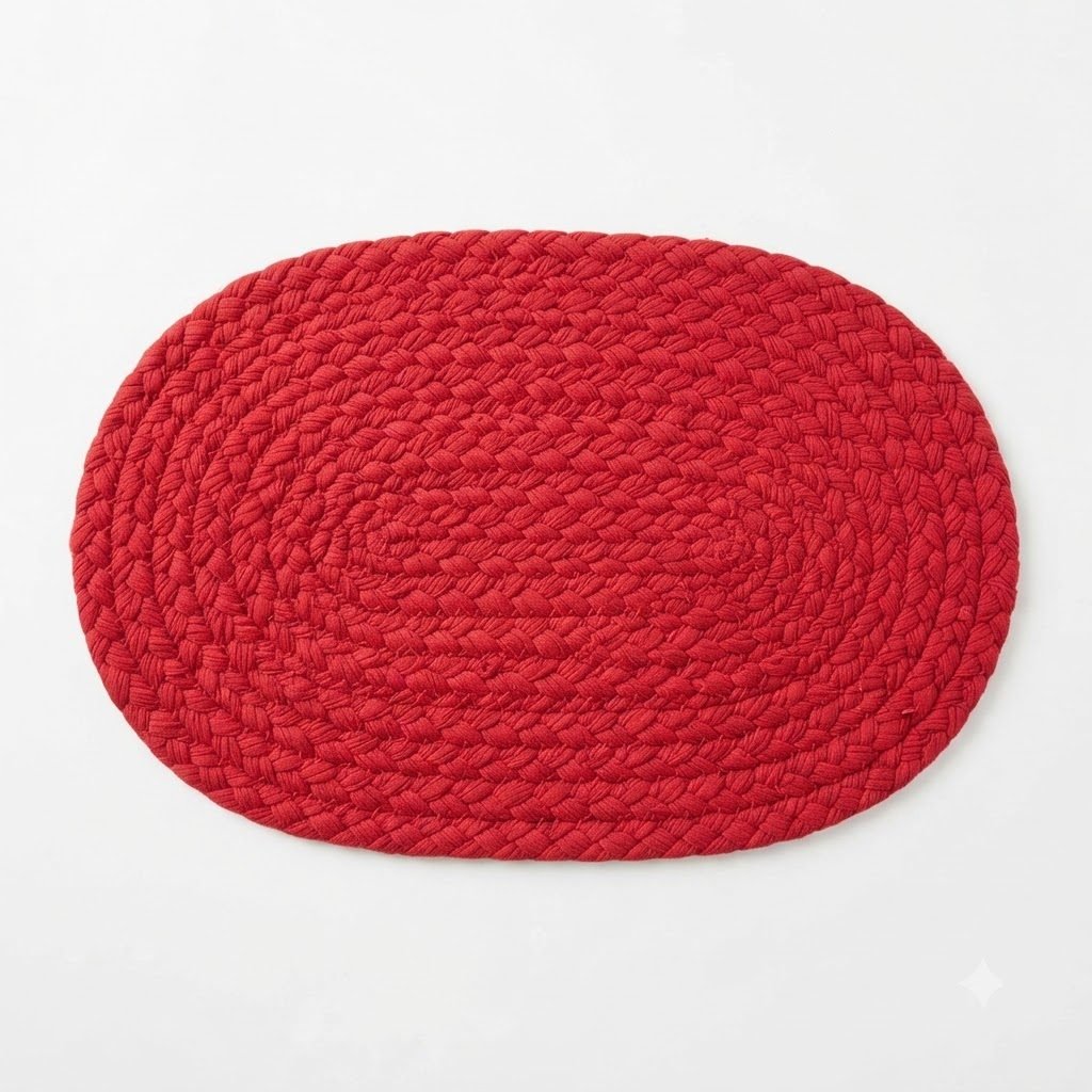 RASI Lifestyle rs004 braided oval mat red