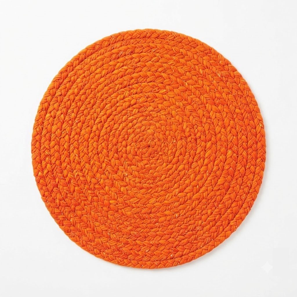 RASI Lifestyle rs005 round braided mat orange