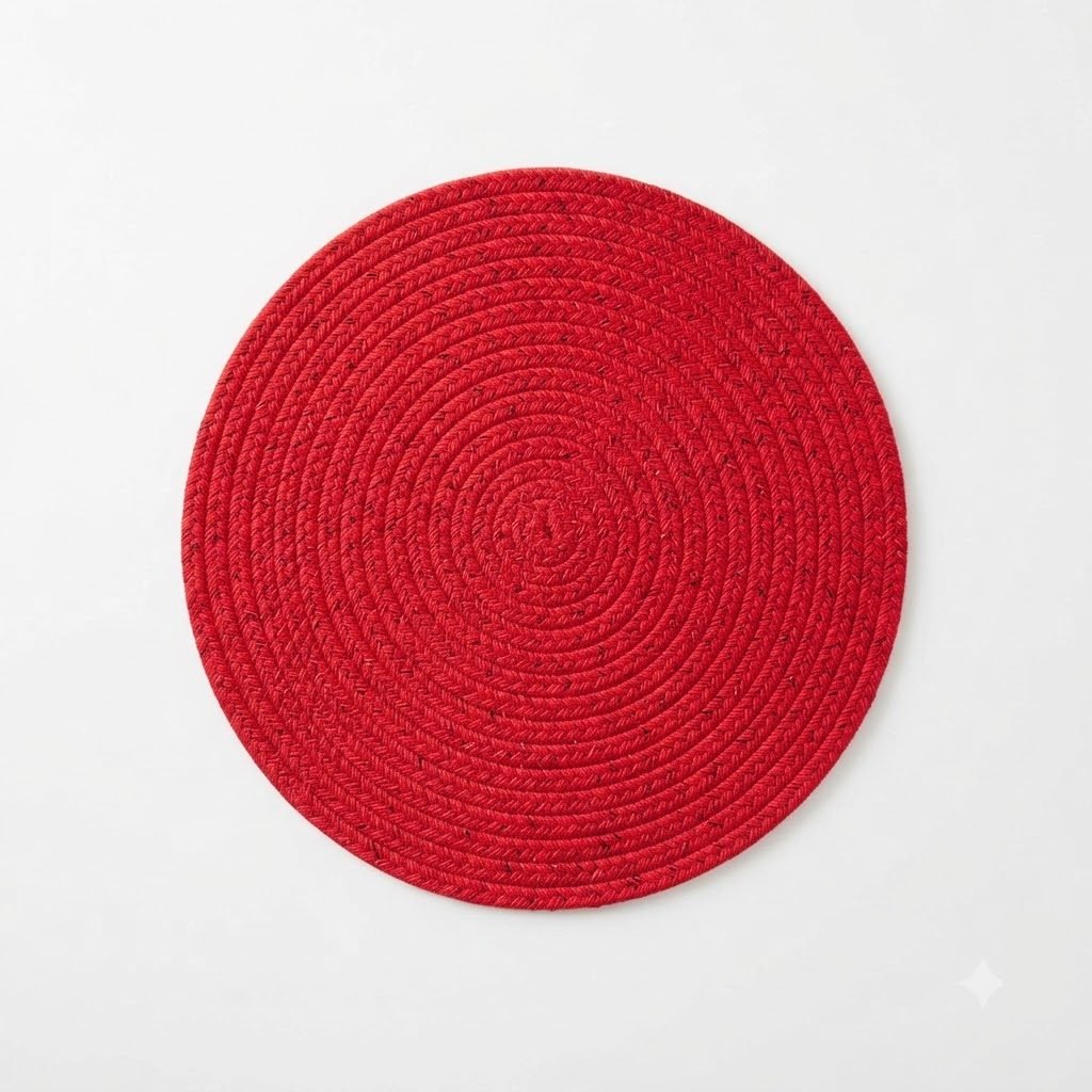 RASI Lifestyle rs005 round braided mat red