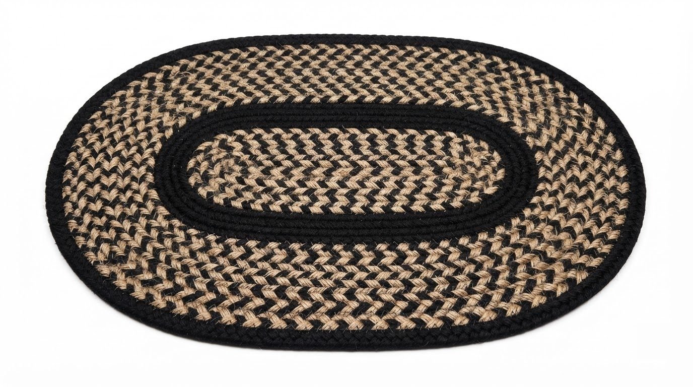RASI Lifestyle rs014 braided oval doormat black beige