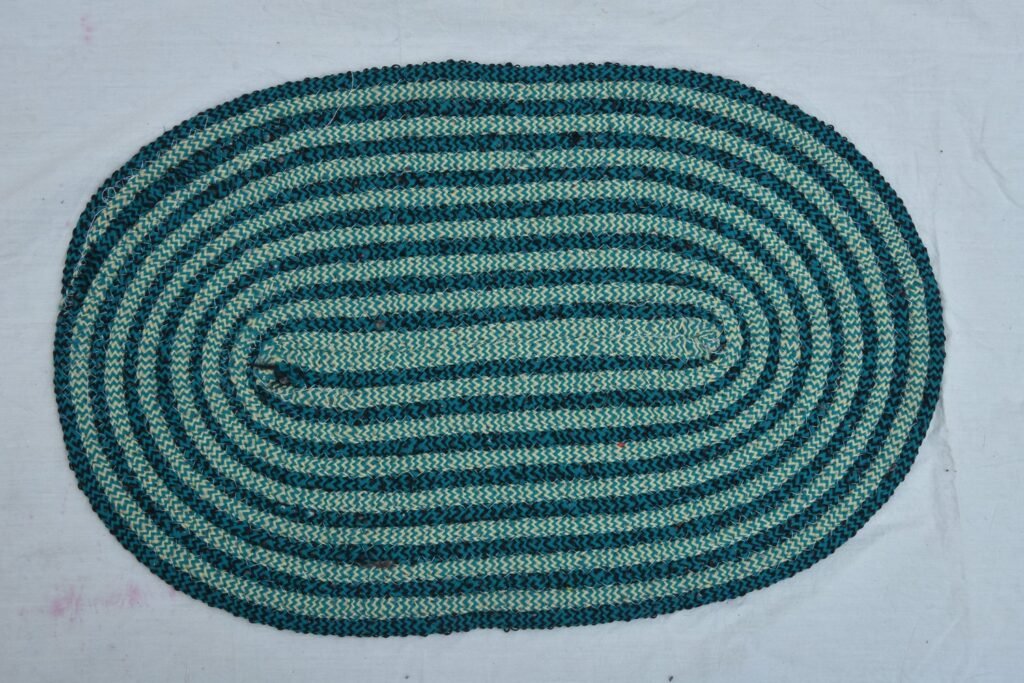 Teal Braided Oval Area Rug (Pack of 2)