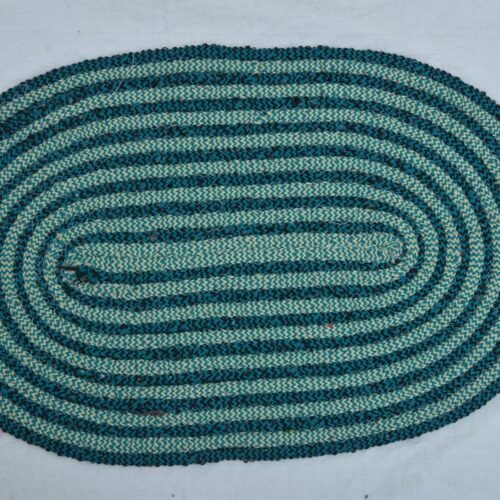 Teal Braided Oval Area Rug (Pack of 2)