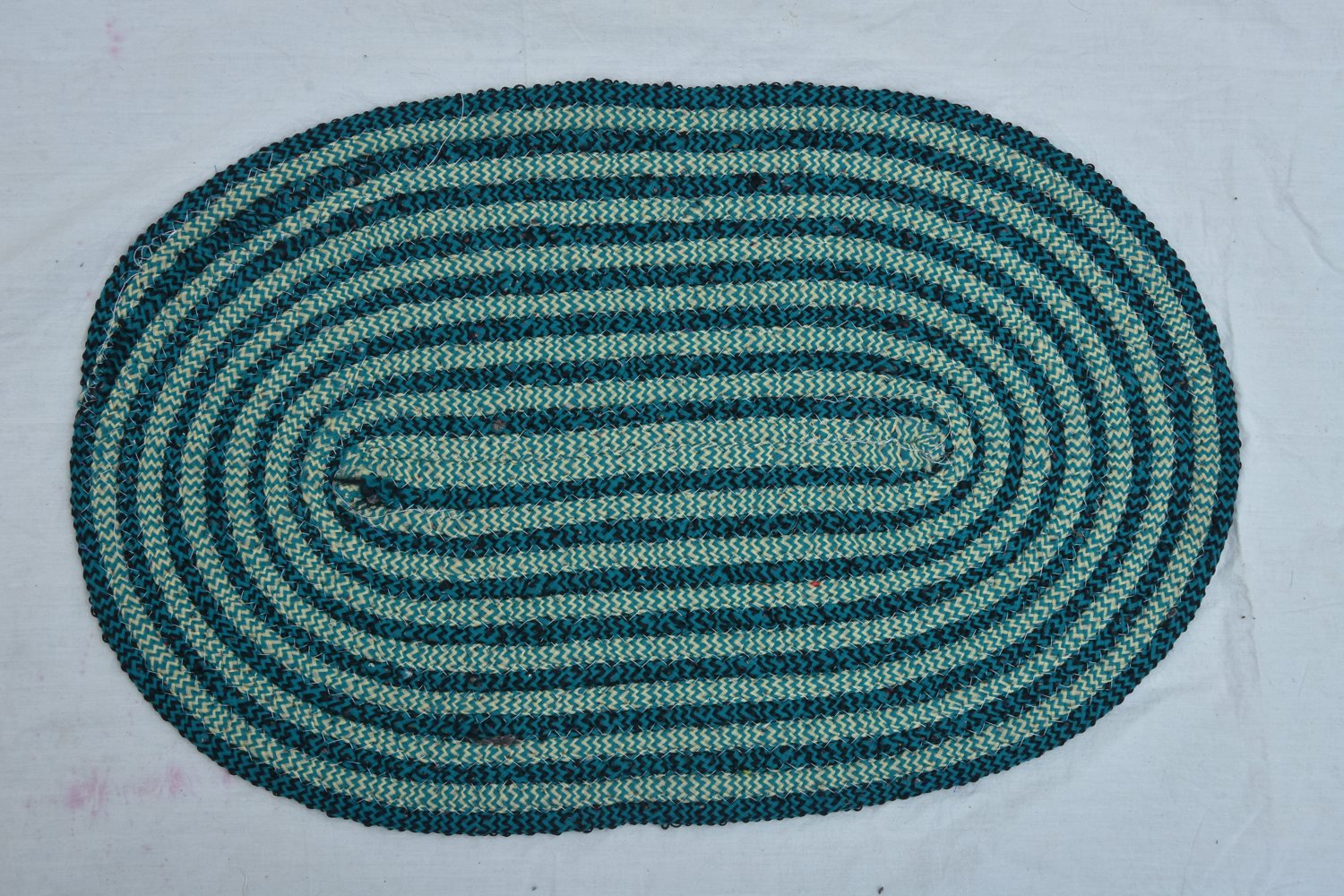 Teal Braided Oval Area Rug (Pack of 2)