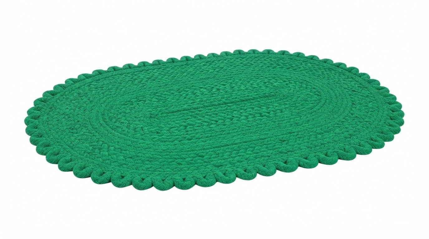 RASI Lifestyle rs017 crochet oval mat green