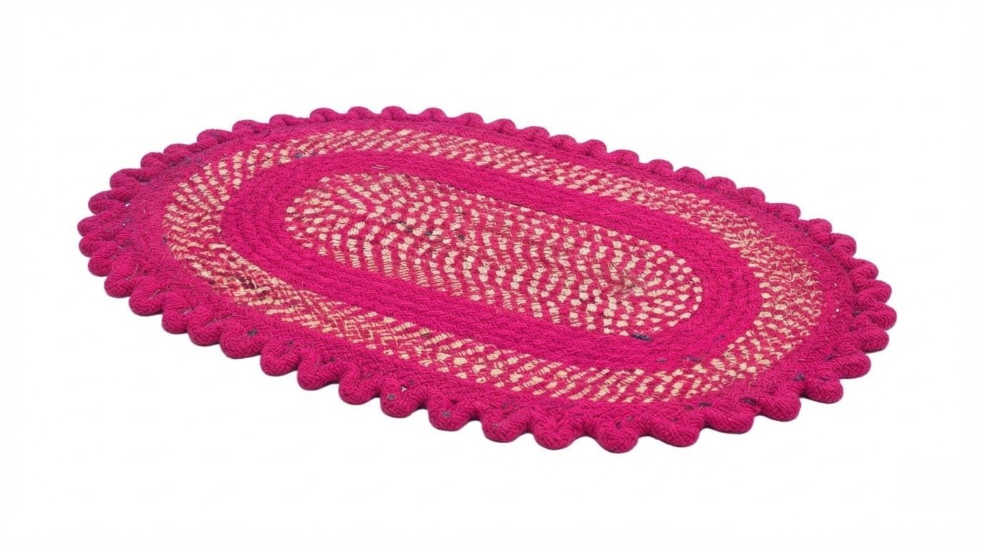 RASI Lifestyle rs017 crochet oval mat magenta