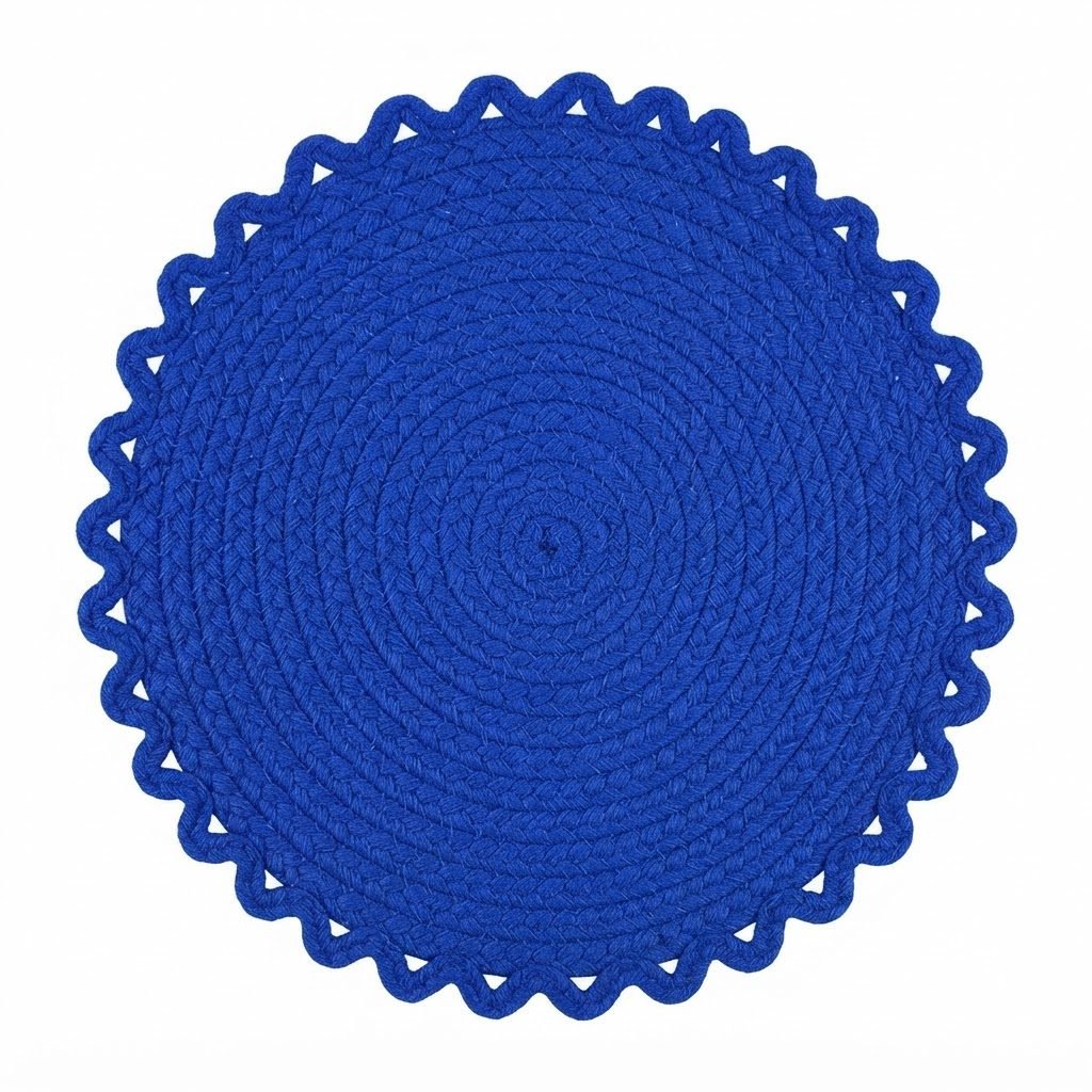 RASI Lifestyle rs018 round scalloped mat blue