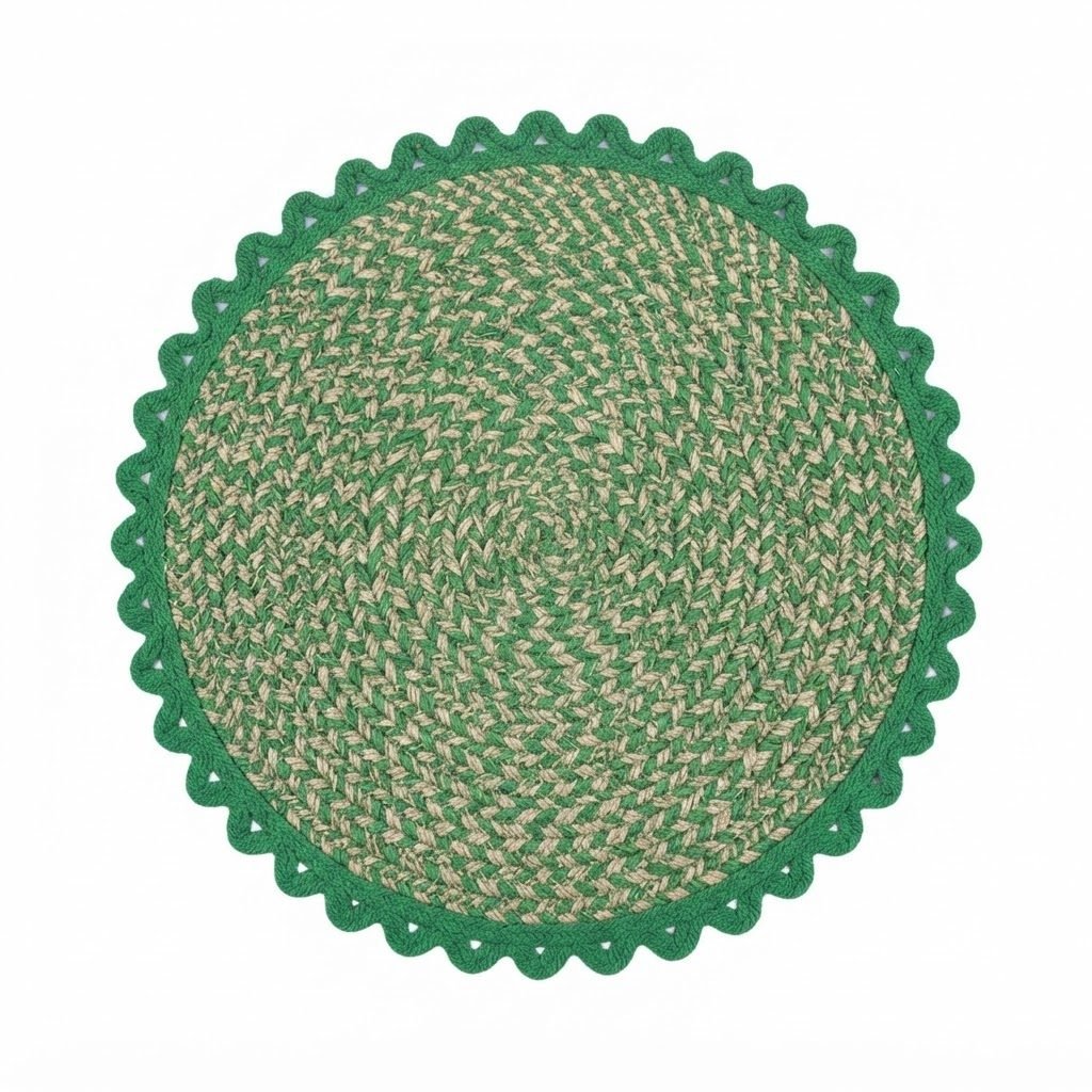 RASI Lifestyle rs018 round scalloped mat green