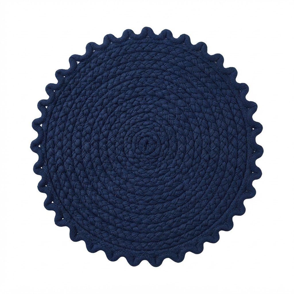 RASI Lifestyle rs018 round scalloped mat navy