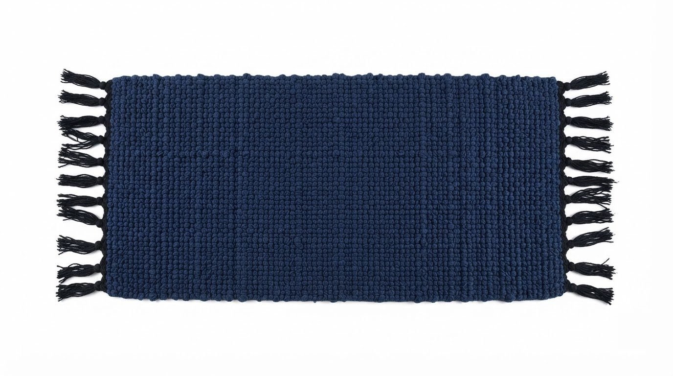 RASI Lifestyle rs029 fringe cotton mat blue