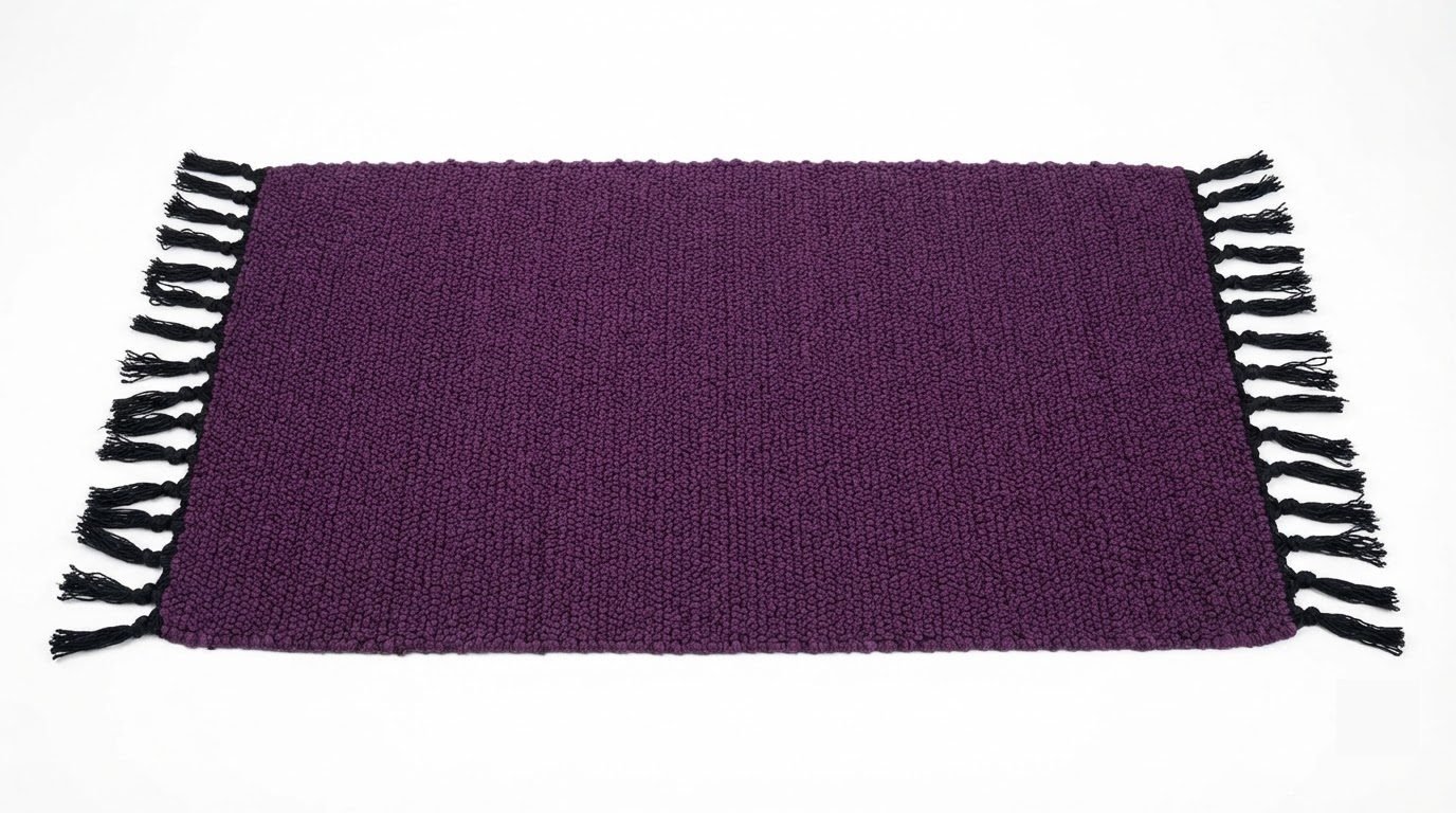 RASI Lifestyle rs029 fringe cotton mat purple