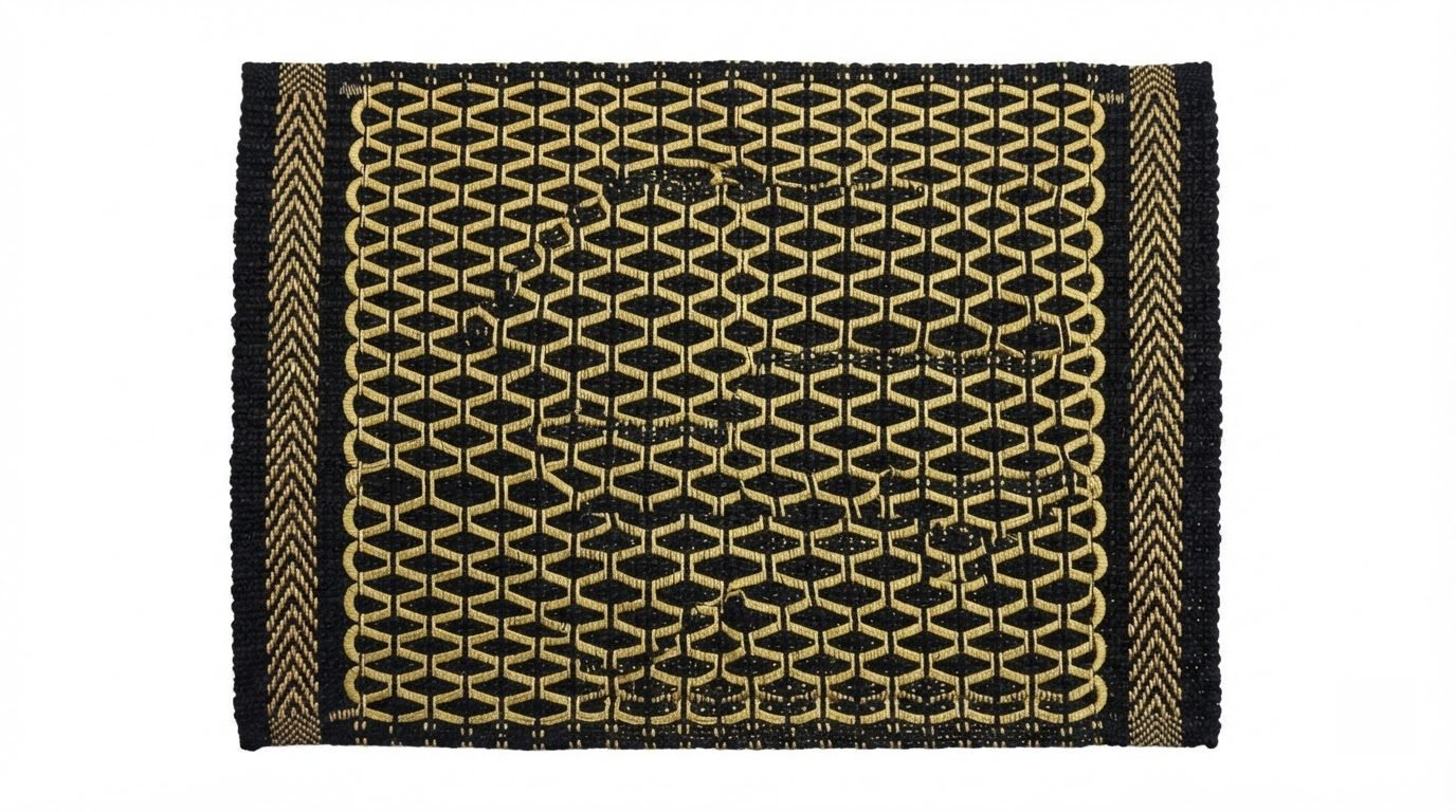 RASI Lifestyle rs038 geometric woven mat black gold