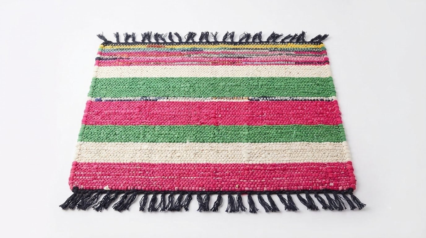 RASI Lifestyle rs050 striped rag rug pink stripe