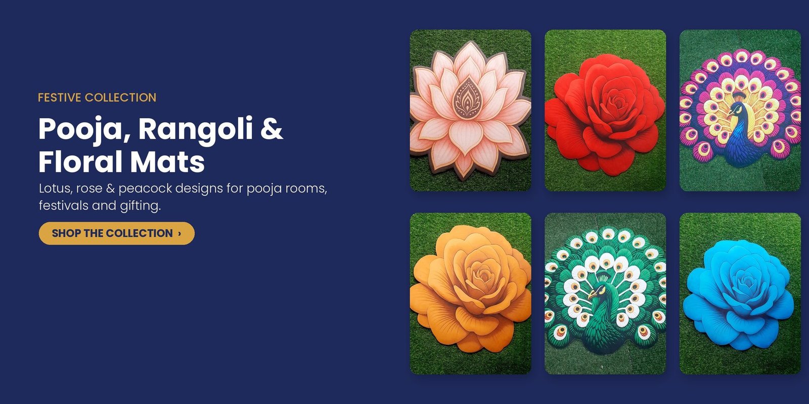 Festive Collection – Pooja, Rangoli & Floral Mats